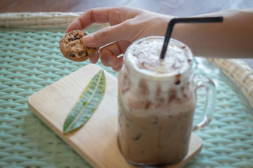 Cookie And Iced Chocolate Drink