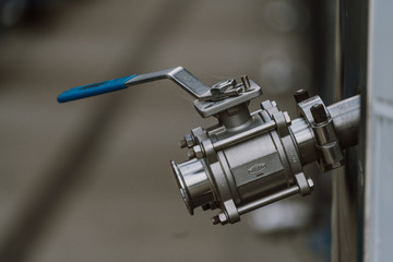 Modern wine factory Large volume stainless steel fermenters used to make wine