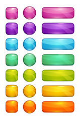 Colorful glossy buttons set.