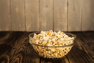popcorn in the bowl