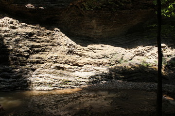 the cliffs above the river