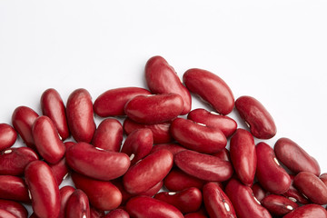 red kidney bean isolated on white background. Red kidney bean texture background. A large bean with a subtle sweet flavor and soft texture. Beans. Beans. Proper nutrition. Vitamins. Healthy food.