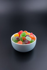 candies or jelly candies on the background.