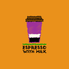flat vector icon design collection espresso with milk