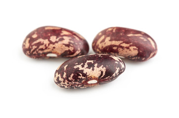 Dark Spotted kidney bean isolated on white background. Dark kidney bean texture background. A large...