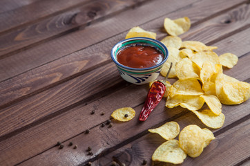 Potato chips with paprika