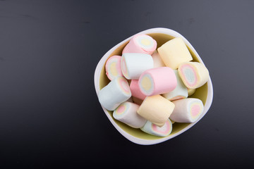 marshmallows or marshmallows candy on the background.
