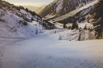 Fototapeta premium Snow Mountains And Skiing