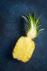 pineapple on dark blue background
