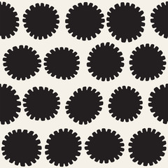 Vector seamless pattern. Abstract background with floral brush strokes. Monochrome hand drawn texture