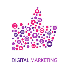 Digital marketing flat vector illustration