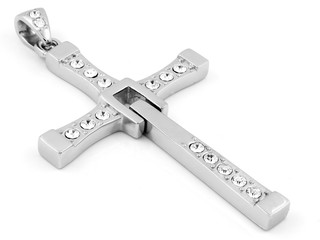 Cross necklace Silver One color background