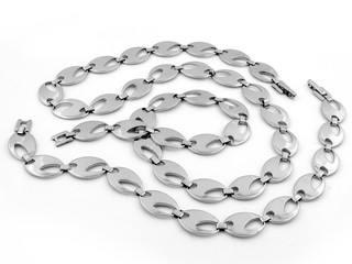 Set necklace and bracelet One color background