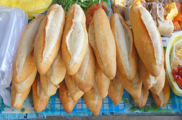 Vietnamese new and tasty bread banh mi stall
