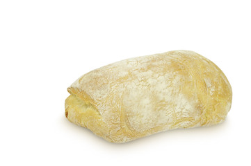 Loaf of bread (Ciabatta) isolated on white background