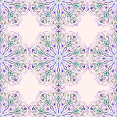 Vector illustration. Seamless pattern of mandalas.