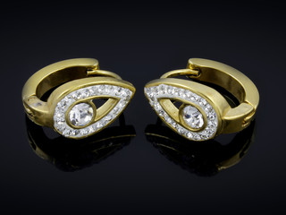 Earrings with crystals - Stainless Steel © jandix2