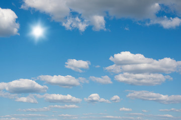 Sun in blue sky.