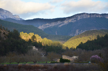 Ombre et lumière dans le sud du Vercors (Drôme)