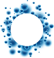 Round background with blue 3d bubbles.