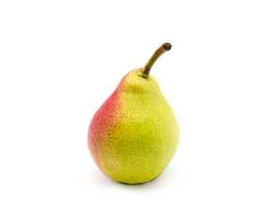 Pear in closeup on a white background