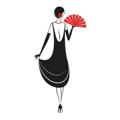 Woman in a dress of the 20's