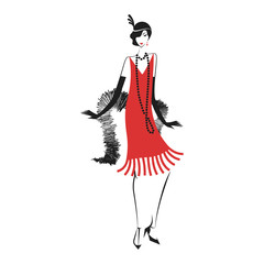 Woman in a dress of the 20's