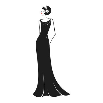 recommend clip art: Woman in a dress of the 20's