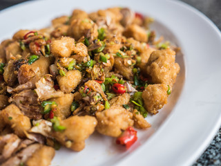 Fried crab with spicy herb