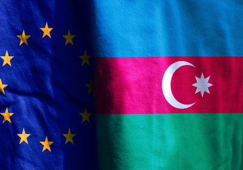 Two flags: EU. Azerbaijan