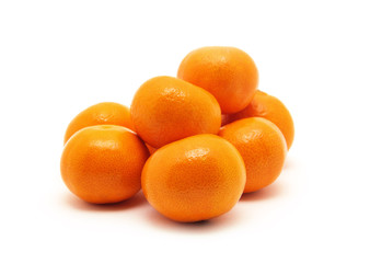 ripe juicy tangerine on a white background
