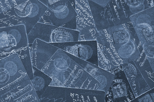 Abstrakt. Alte Postkarten Negative.