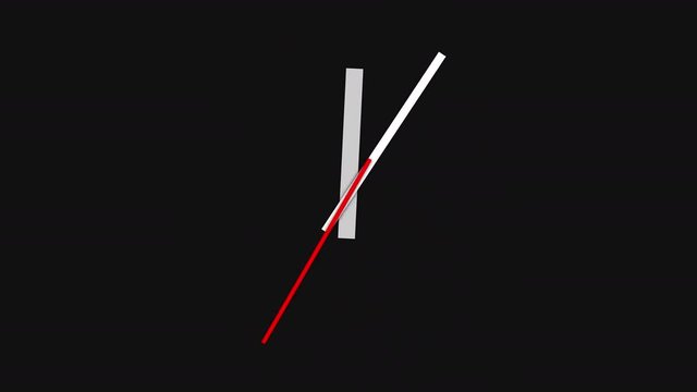 Animated clock hands moving faster and faster. Accelerating time concept. Without motion blur.