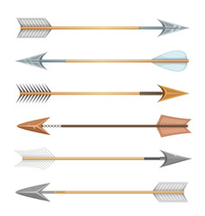 Cartoon Wood, Metal And Stone Arrows For Bow