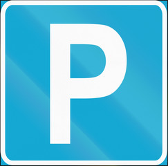 Road sign used in Estonia - Parking place