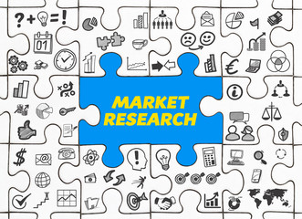 Market Research / Puzzle mit Symbole