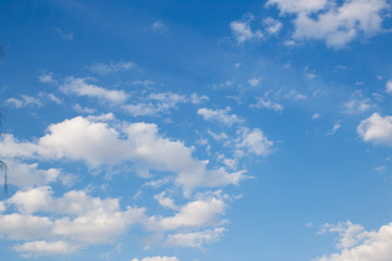 Beautiful blue sky with gentle white clouds
