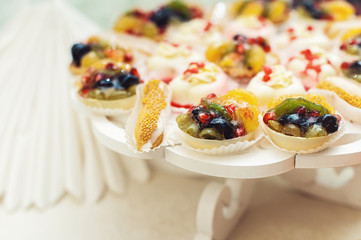 fresh fruits dessert in bowl