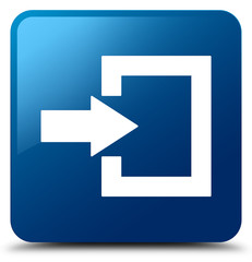 Logout icon blue square button