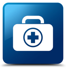 Obraz premium First aid kit icon blue square button