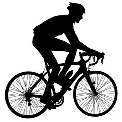 Fototapeta na wymiar Silhouette of a cyclist male. vector illustration