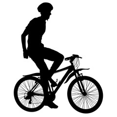 Silhouette of a cyclist male. vector illustration