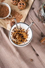 coffee latte with chocolate sprinkles