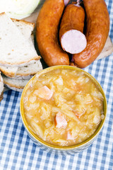 Bigos, Polish sauerkraut and sausage stew with ingredients