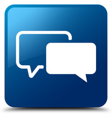 Naklejka premium Testimonials icon blue square button