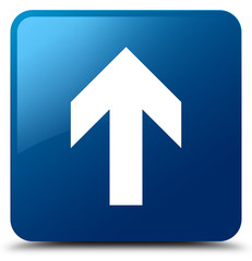 Upload arrow icon blue square button