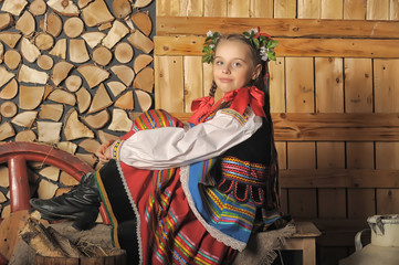 Polish girl in national costume Krakow - obrazy, fototapety, plakaty