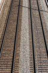 Fototapeta na wymiar tracks of a railroad - double track - Breitenstein - Ghegabahn - Semmering