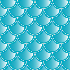 Seamless pattern. Texture of fish scales and waves. Bright marine color. Ideally smooth seam.  © Vera