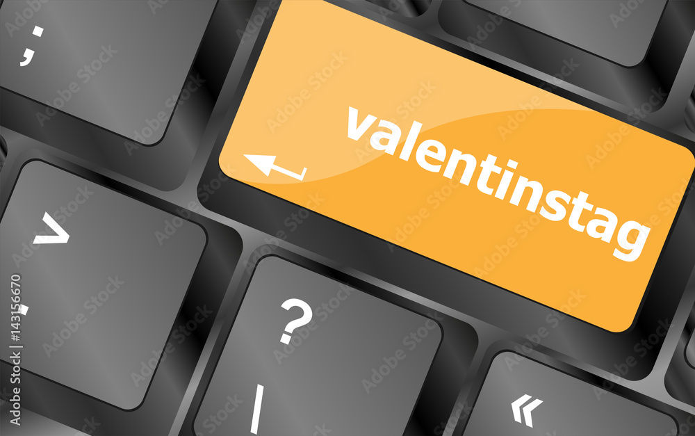 Poster valentine message on keyboard enter key